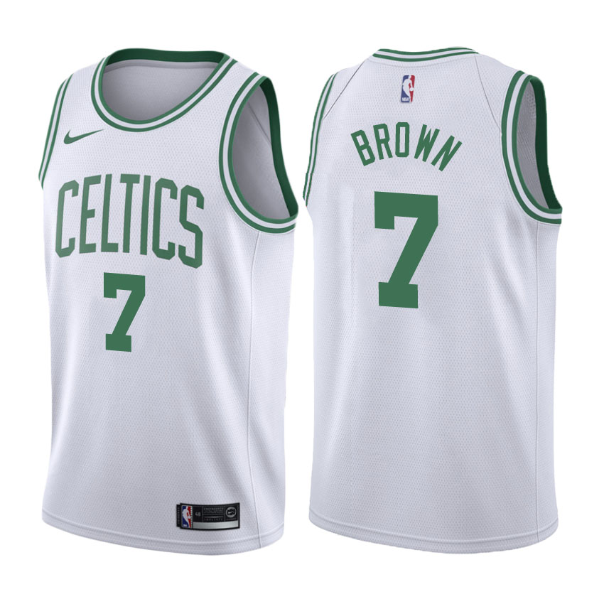 Men's Celtics #7 Jaylen Brown White NBA Stitched Jersey Men's Celtics #7 Jaylen Brown White NBA Stitched Jersey